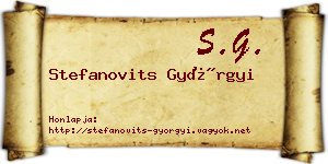 Stefanovits Györgyi névjegykártya