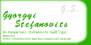 gyorgyi stefanovits business card